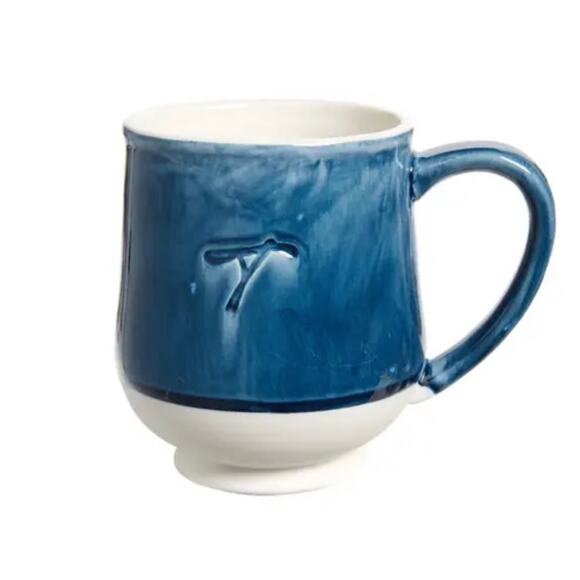 Tag Blue Reactive Speckle Monogram Initial Mug T - Picture 1 of 6